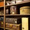 old suit cases in the train musuem