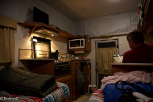 Our home on a cold and windy night