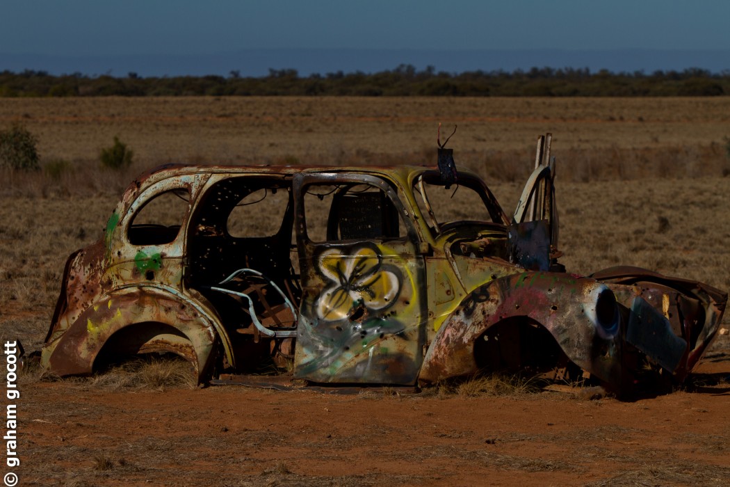 Old car on the side of the road